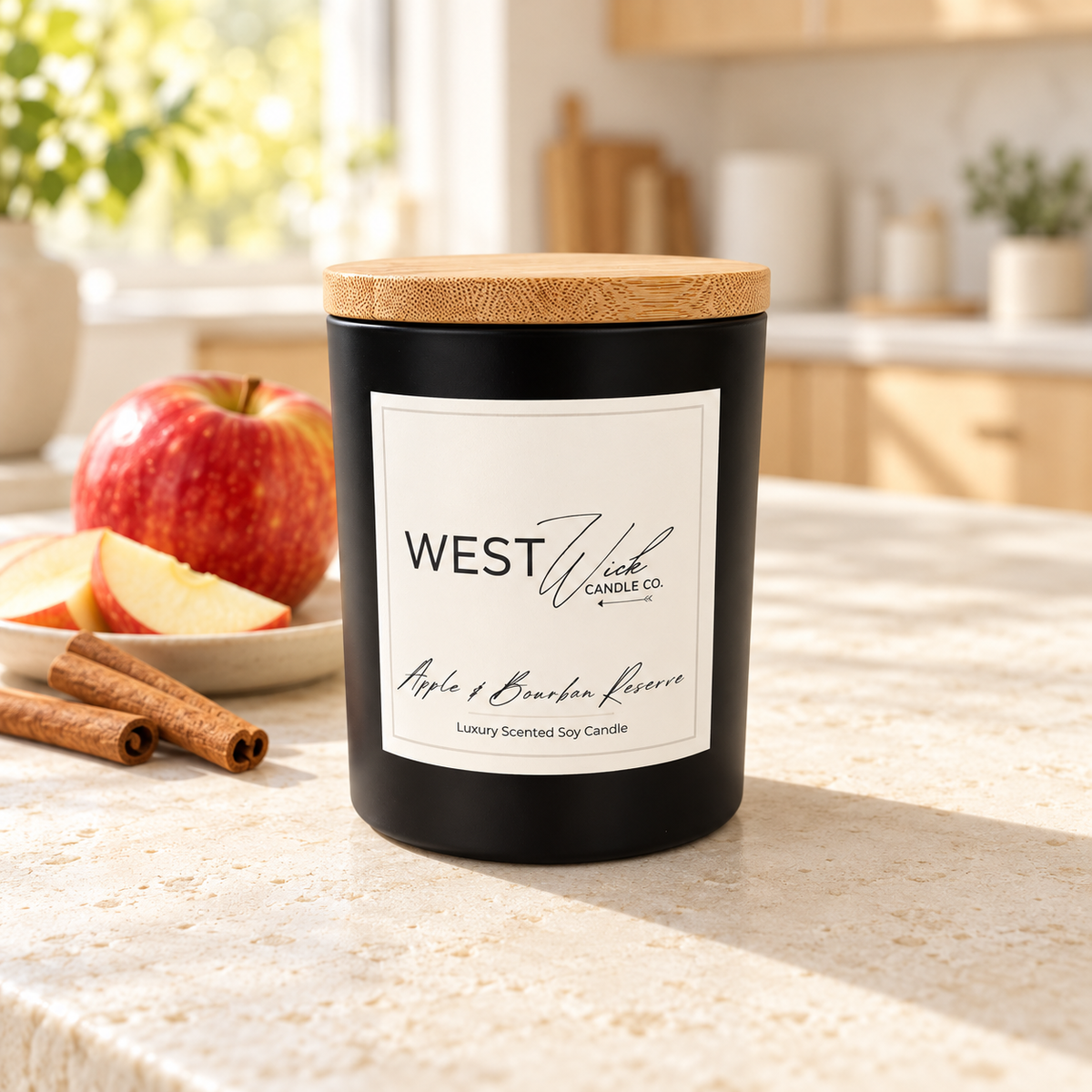 Apple & Bourbon Reserve | Black Matte Signature Candle