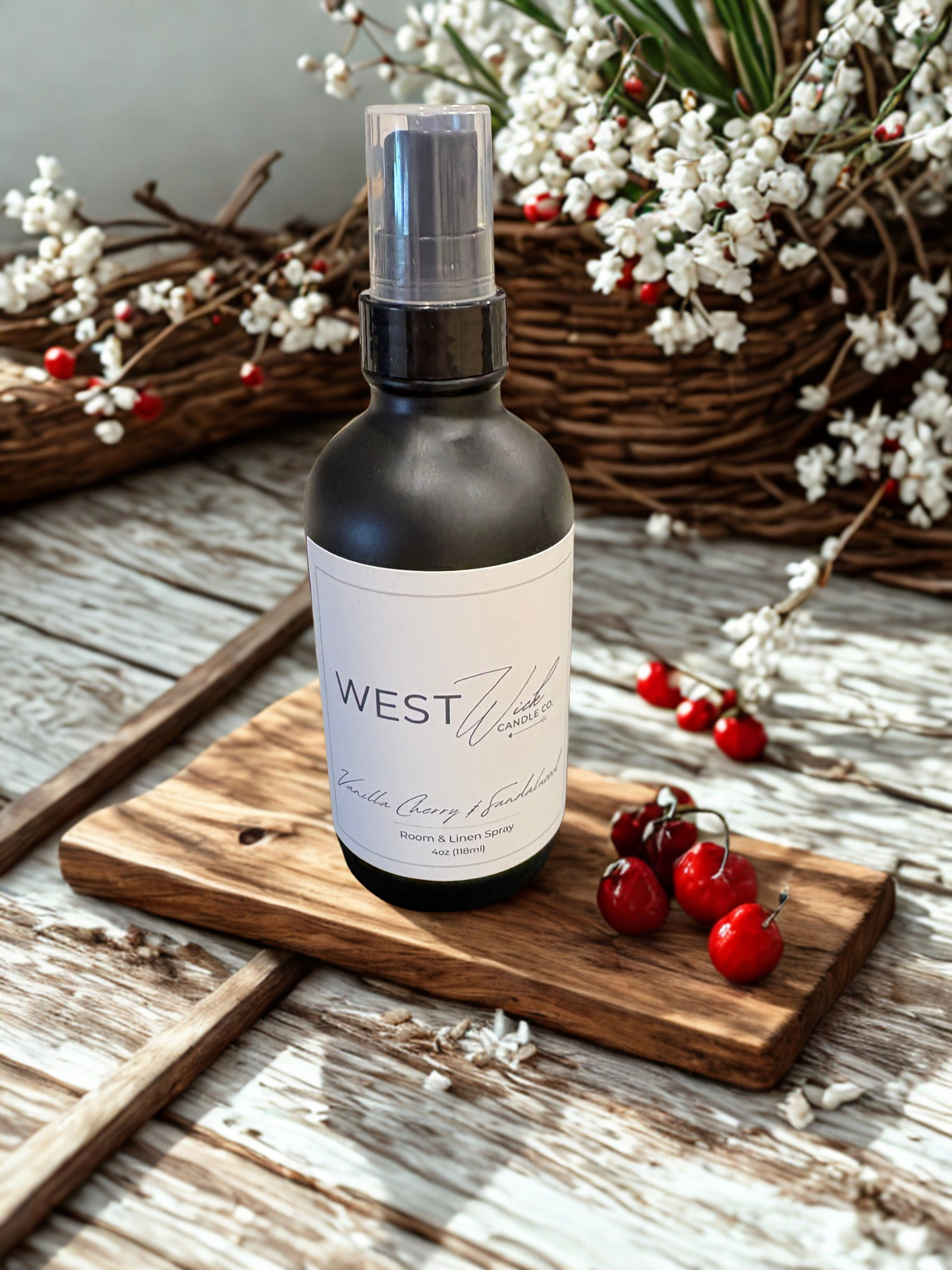 Vanilla Cherry & Sandalwood 4 oz Room & Linen Spray | New Matte