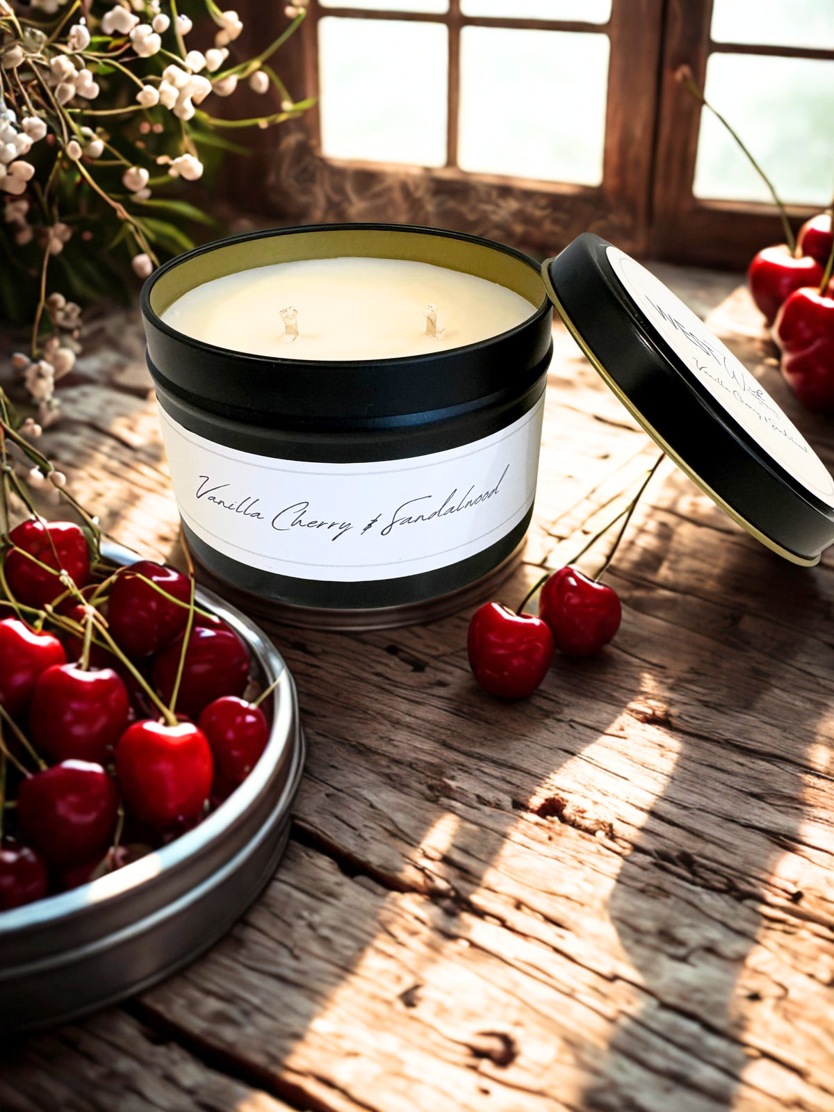 Vanilla Cherry & Sandalwood | Black Luxe Candle