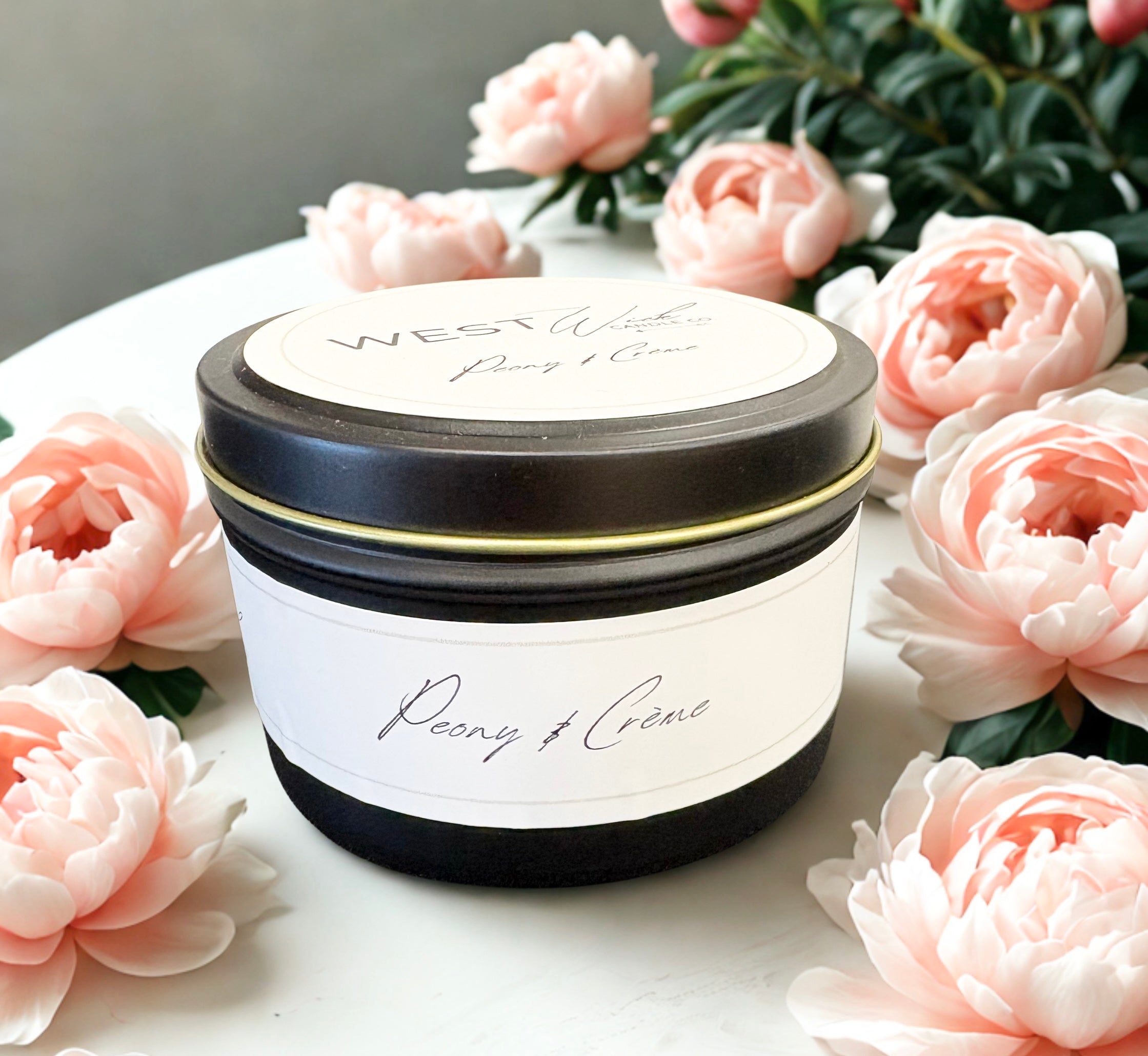 Peony & Crème | Black Luxe Candle