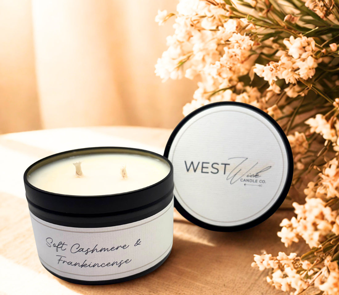 Soft Cashmere &amp; Frankincense -Black Luxe Candle