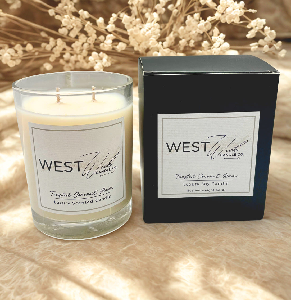 Toasted Coconut Rum Luxury Scented Candle