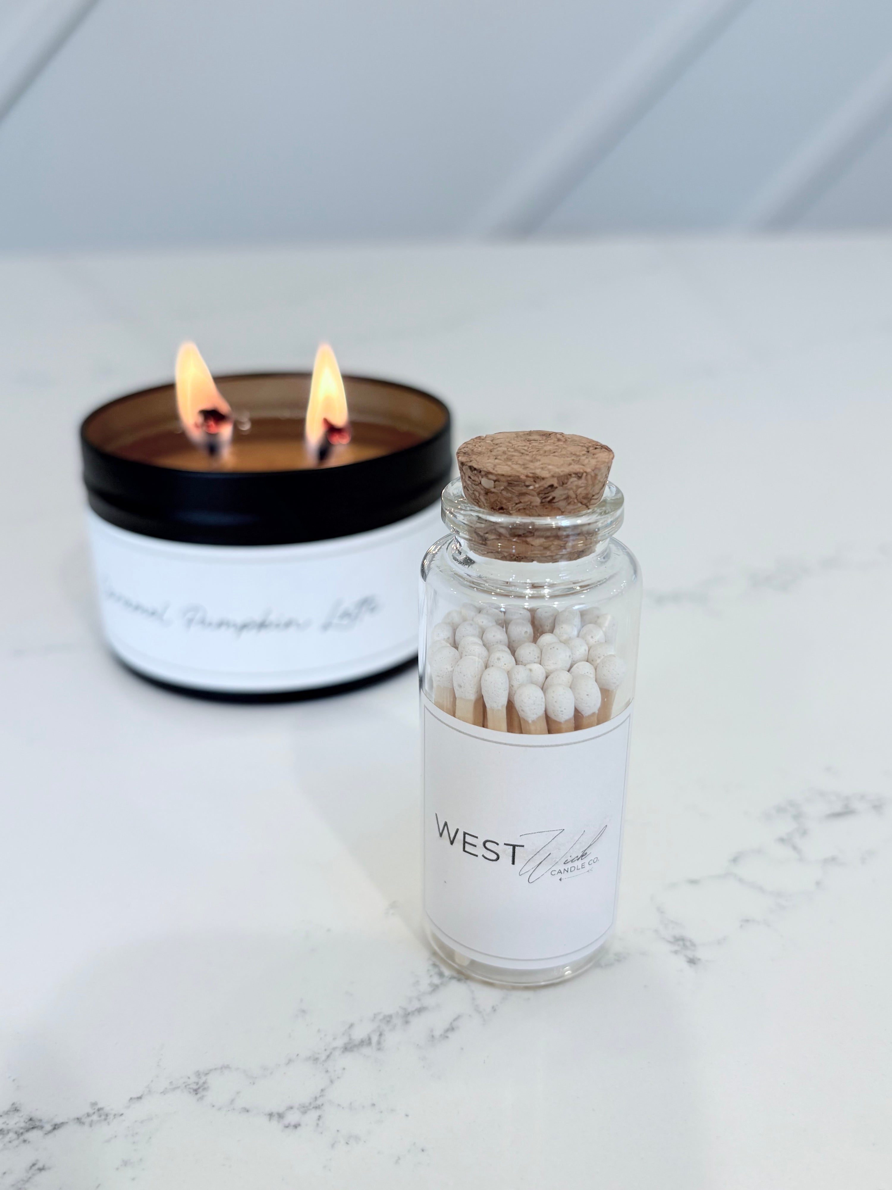 White Matches in Medium Corked Vial