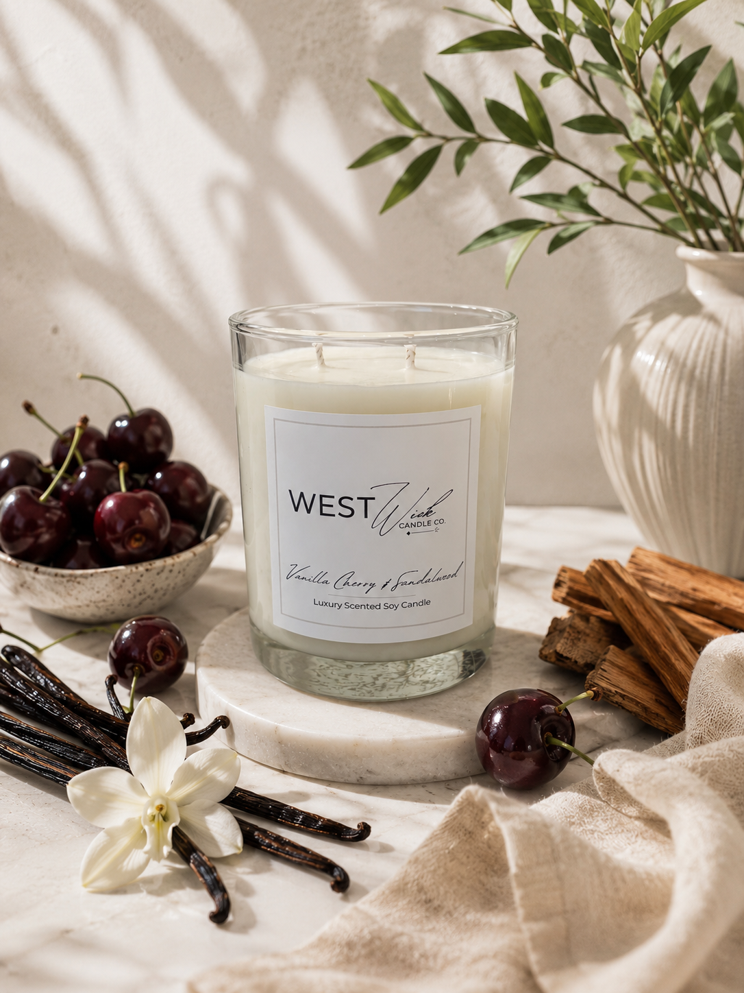Vanilla Cherry &amp; Sandalwood | Signature Candle
