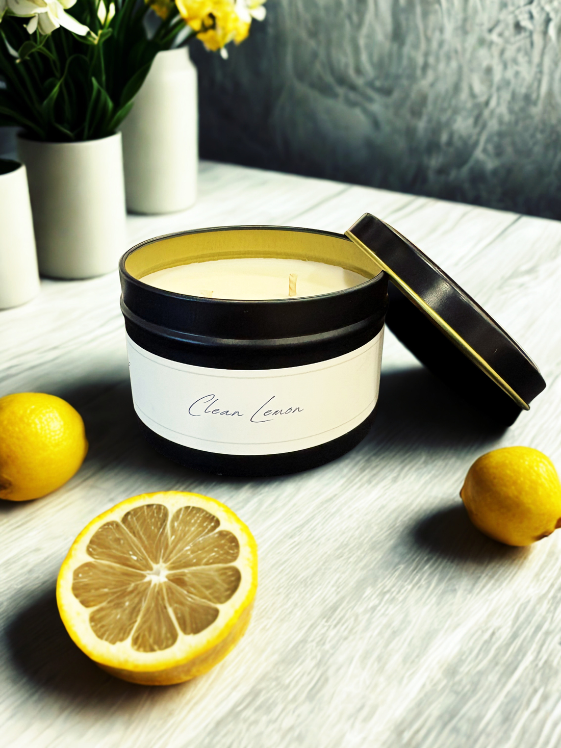 Clean Lemon Black Luxe Candle