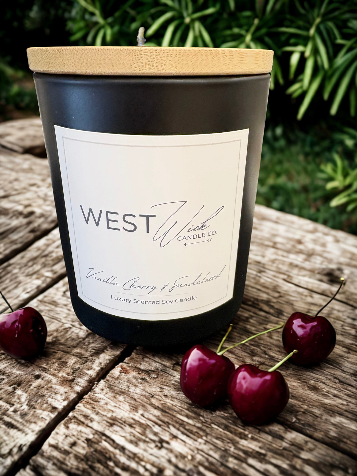 Vanilla Cherry &amp; Sandalwood | Black Matte Signature Candle