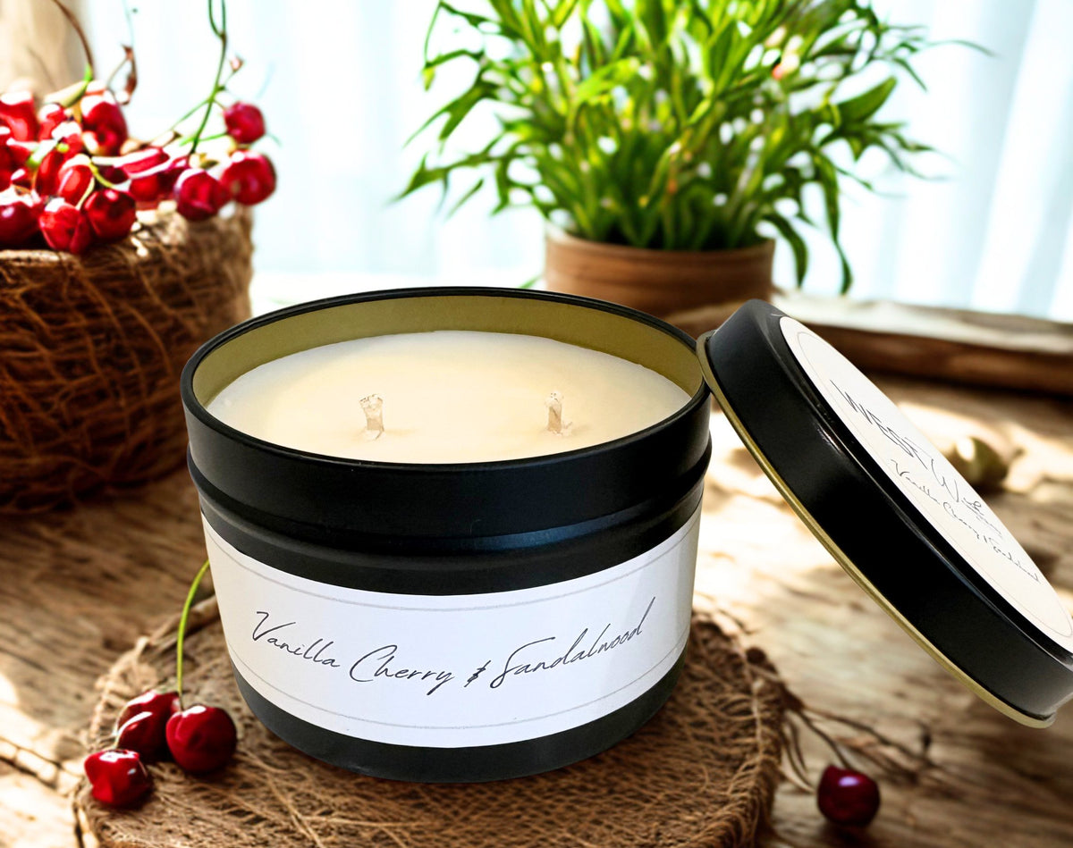 Vanilla Cherry &amp; Sandalwood | Black Luxe Candle