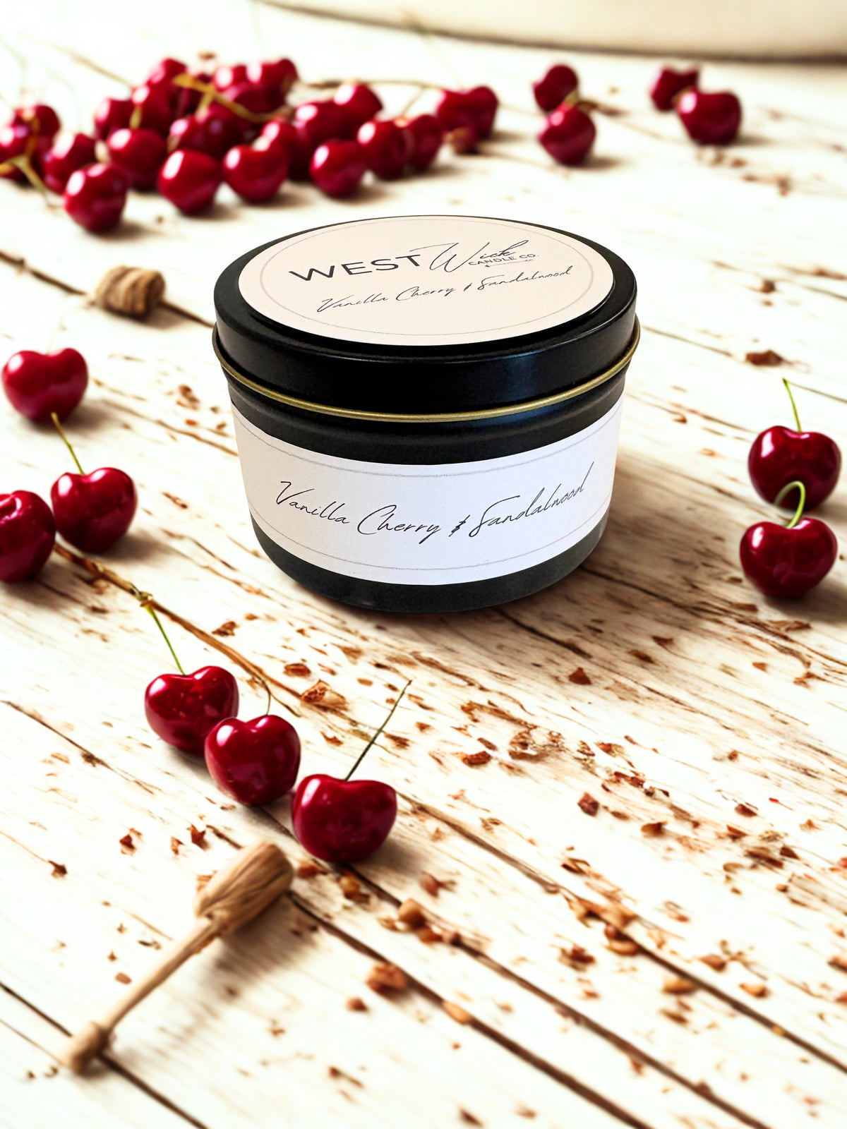 Vanilla Cherry &amp; Sandalwood | Black Luxe Candle