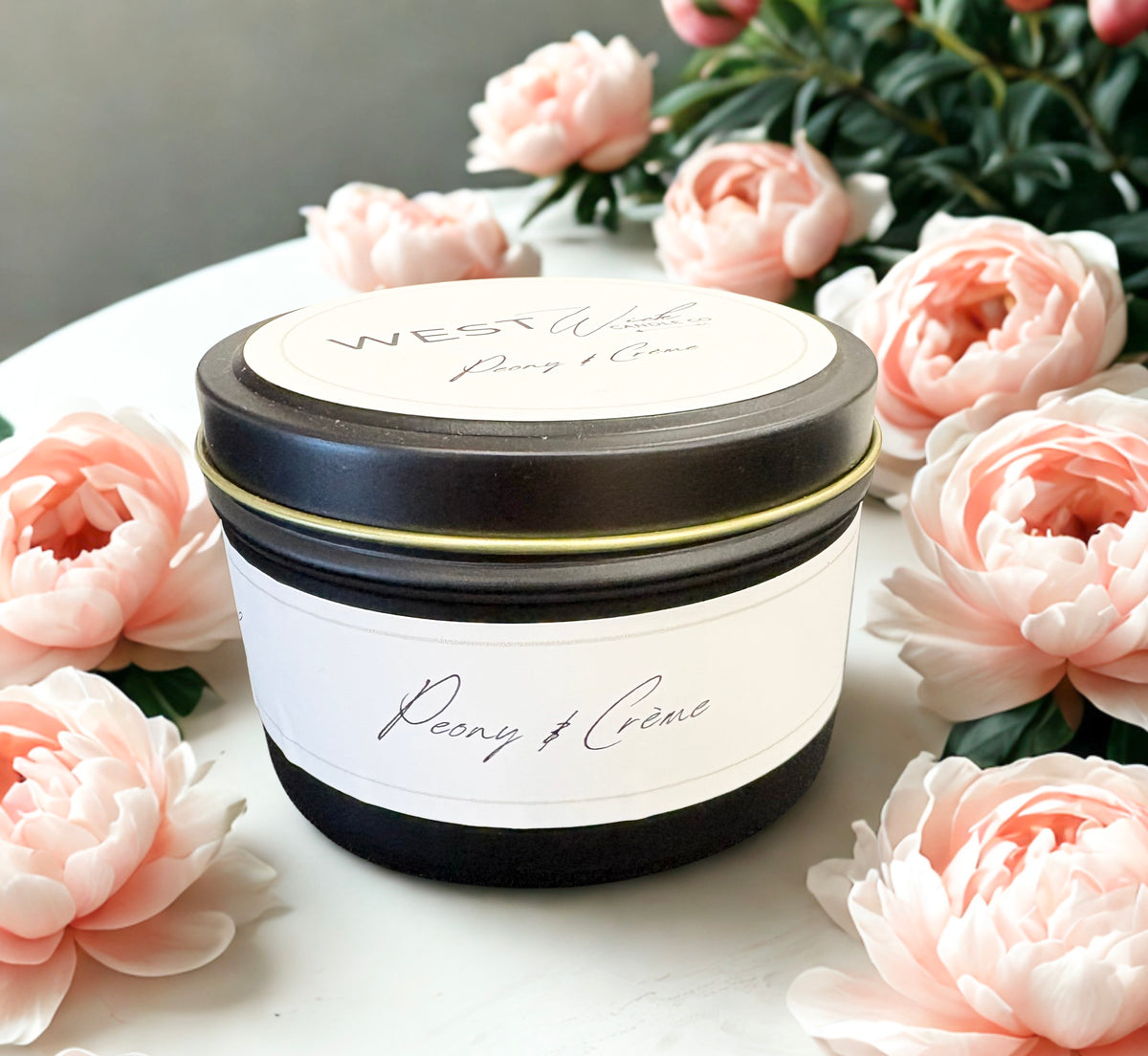Peony &amp; Crème | Black Luxe Candle