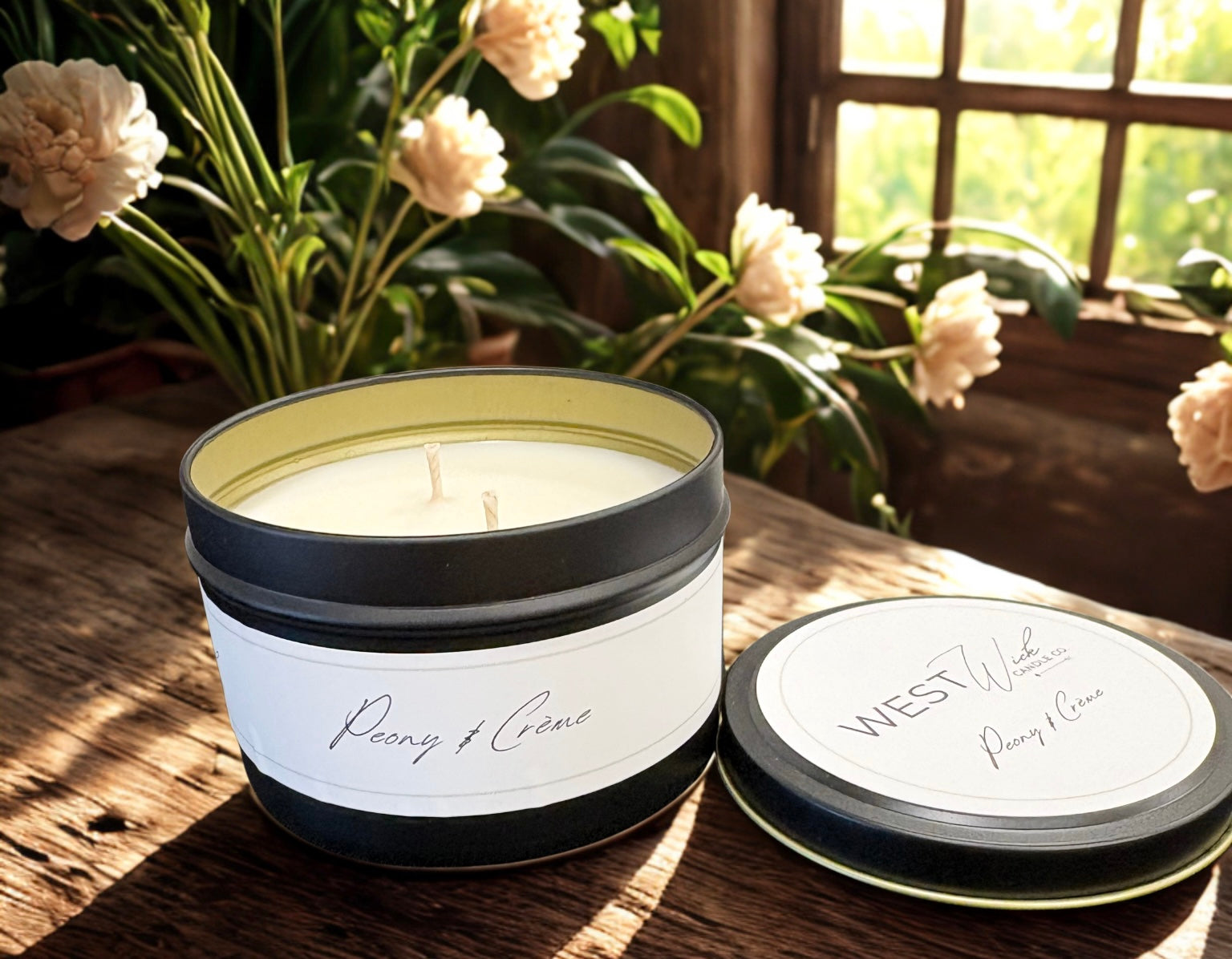Peony &amp; Crème | Black Luxe Candle