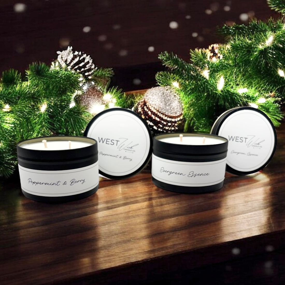 Black Luxe Holiday Candle Set