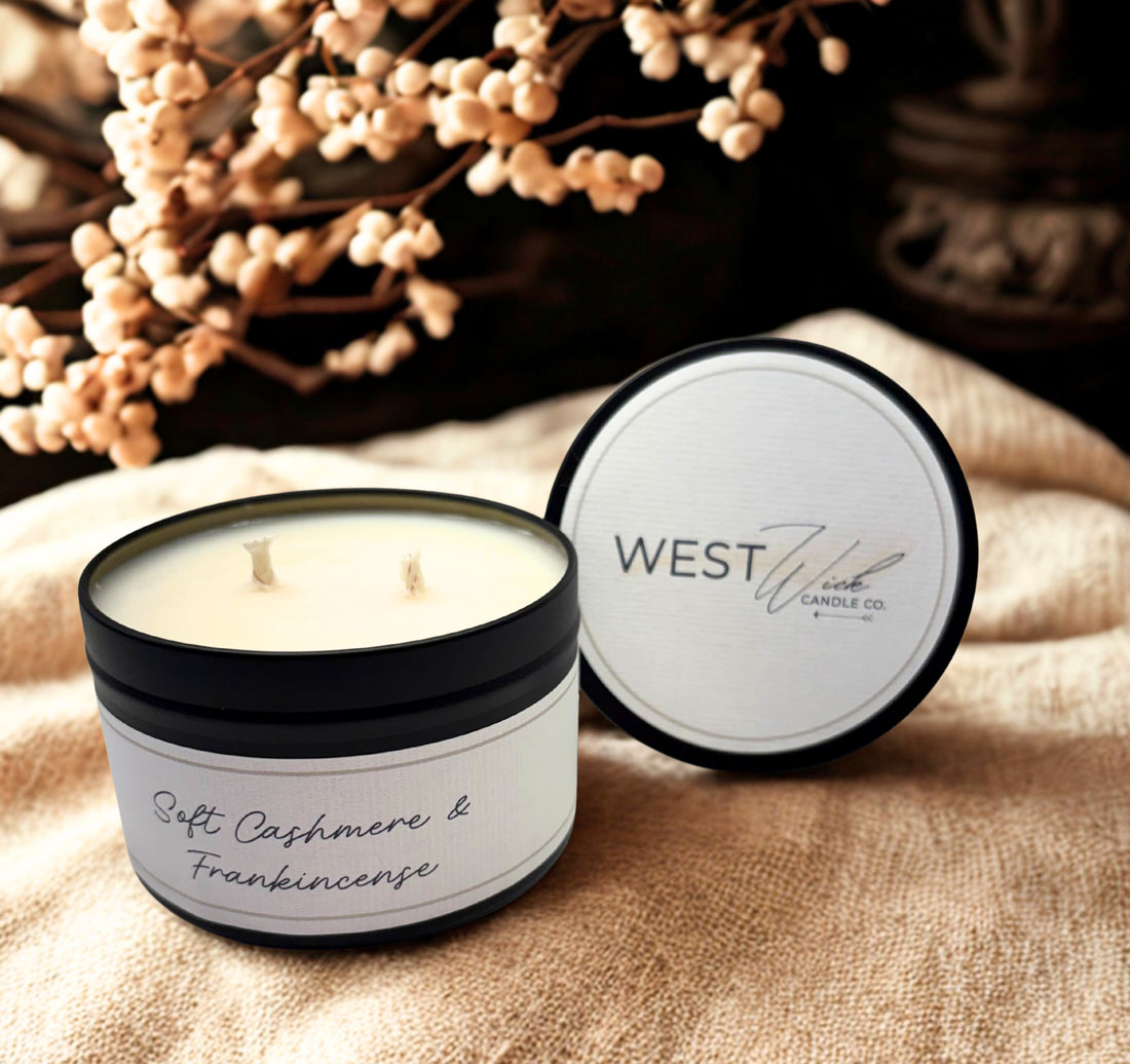Soft Cashmere &amp; Frankincense -Black Luxe Candle