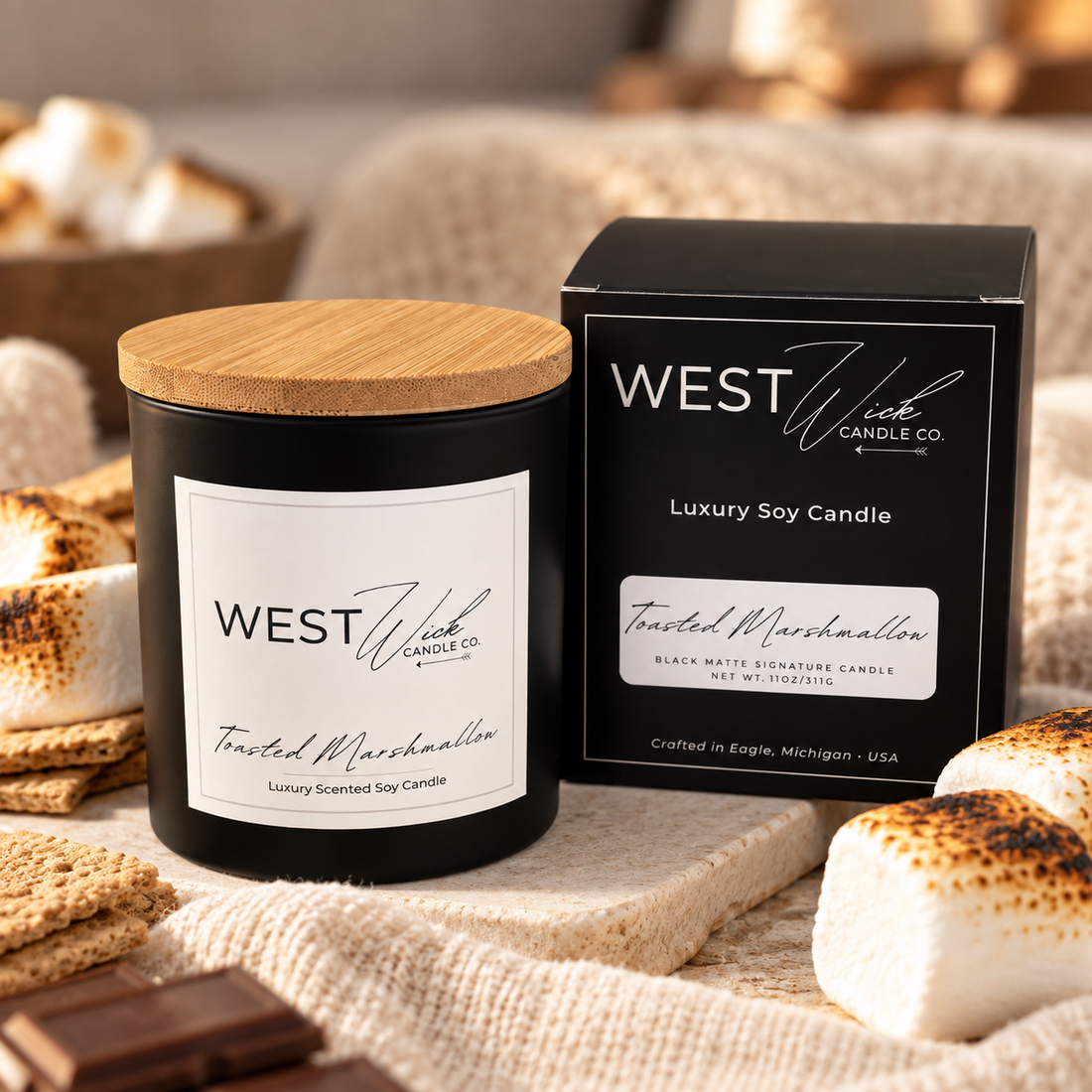 Toasted Marshmallow | Black Matte Signature Candle