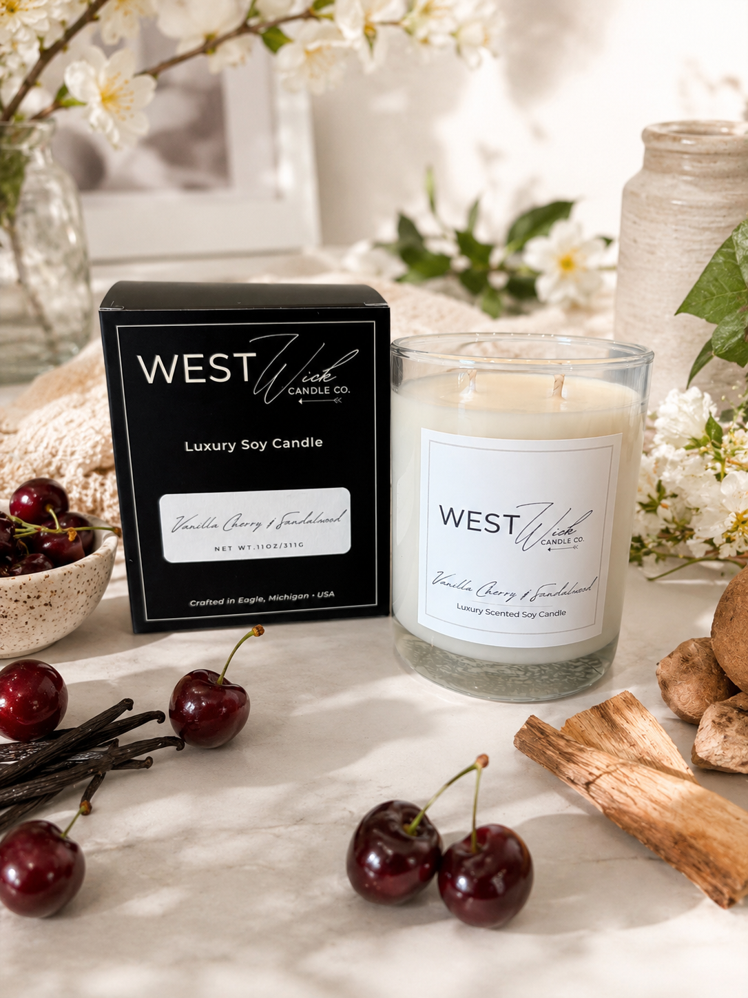 Vanilla Cherry &amp; Sandalwood | Signature Candle