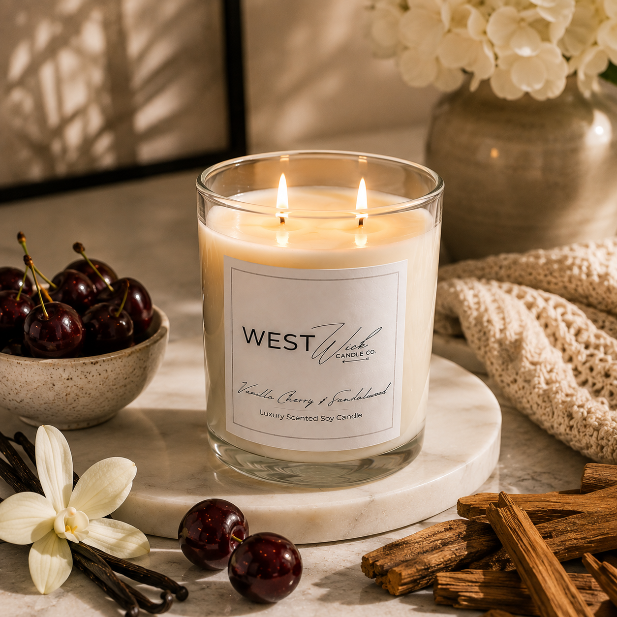 Vanilla Cherry &amp; Sandalwood | Signature Candle