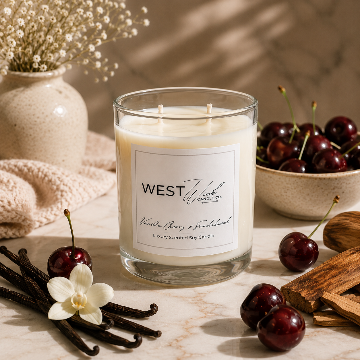 Vanilla Cherry &amp; Sandalwood | Signature Candle